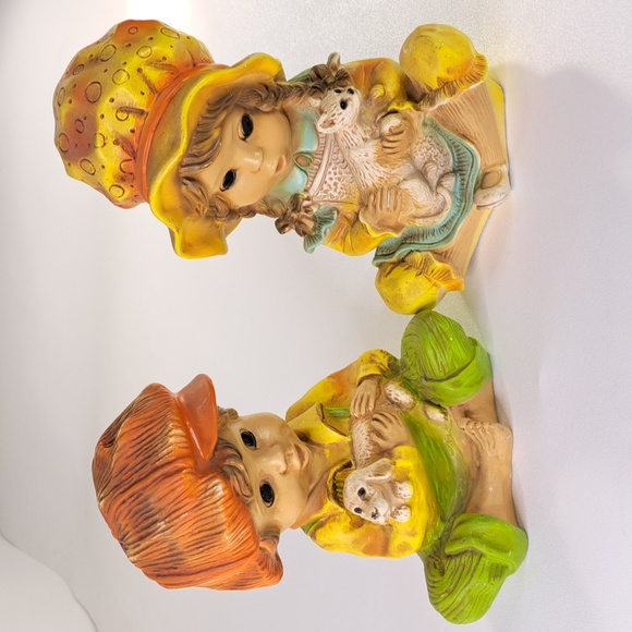 Universal Statury Corp Other - Vintage Boy & Dog , Girl & Cat Figurine 1974 Unversal Statury Corp